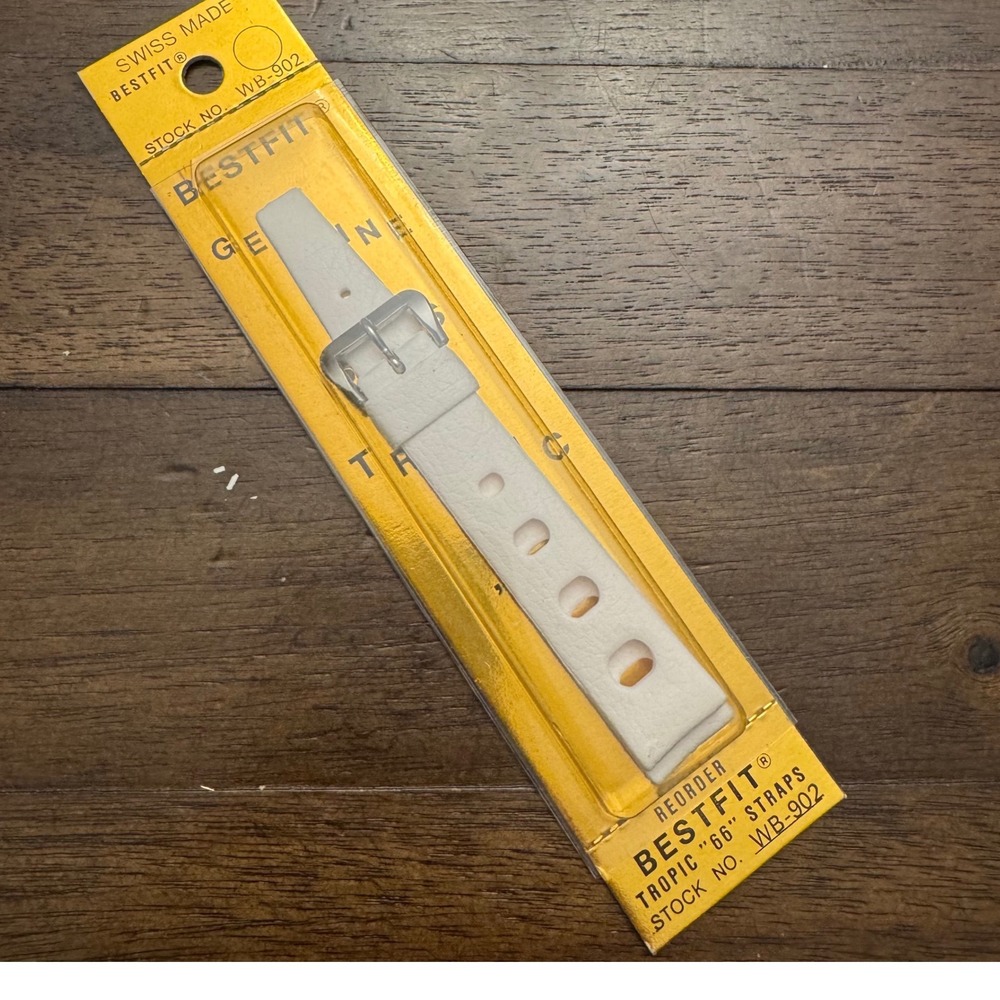 Bestfit Tropic 66 Watch Strap Unisex White Swiss Made WB-902 Curved Ends NOS